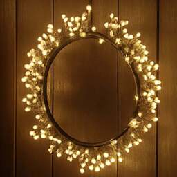 Xmas Haus Black 800 Warm White Micro LED Christmas Wreath 25cm - Wilko - thumbnail 3