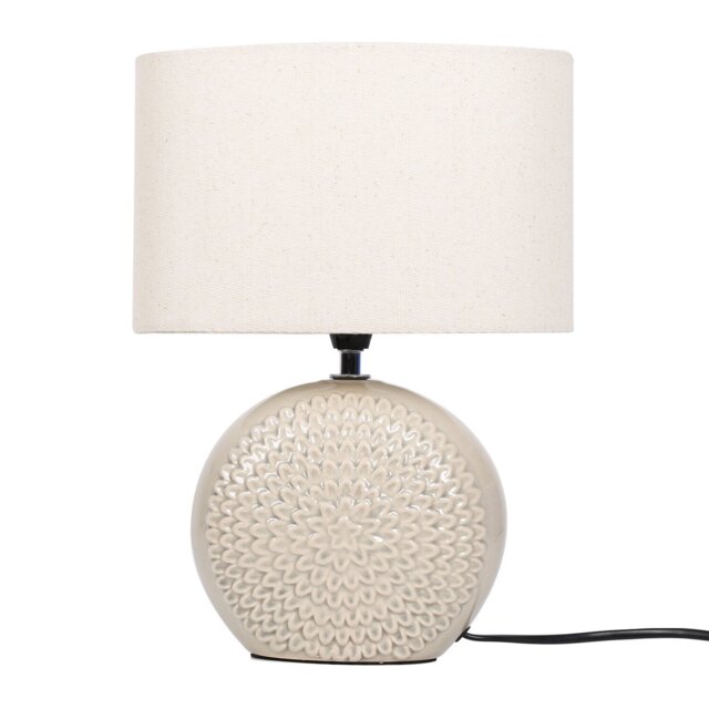 Floral Ceramic Fern Embossed Table Lamp - Size: 24 x 32 x 15cm - Wilko - image 1