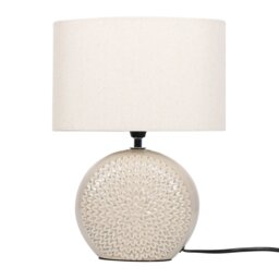Floral Ceramic Fern Embossed Table Lamp - Size: 24 x 32 x 15cm - Wilko - thumbnail 1