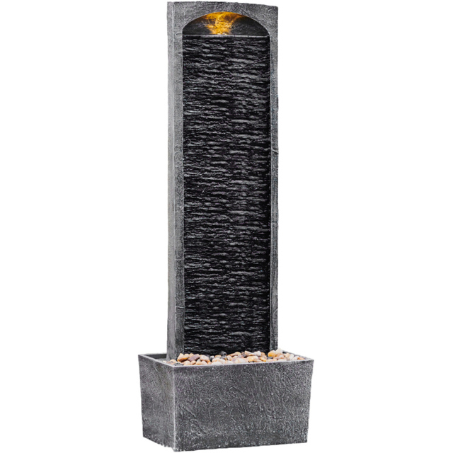 Teamson Home LED Stone Finish Outdoor Waterfall Fountain - Size: 98.0 x 22.0 x 34.0cm - Black - Wilko - image 1