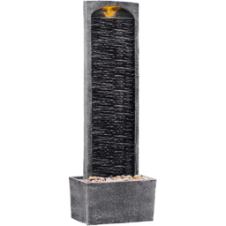 Teamson Home LED Stone Finish Outdoor Waterfall Fountain - Size: 98.0 x 22.0 x 34.0cm - Black - Wilko