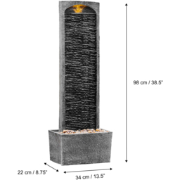 Teamson Home LED Stone Finish Outdoor Waterfall Fountain - Size: 98.0 x 22.0 x 34.0cm - Black - Wilko - thumbnail 7