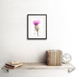 Wee Blue Coo Scottish Thistle Flower Bloom Watercolour Framed Wall Art 23 x 18cm - Size: 25.9 x 20.6 x 1.5cm - Purple - Wilko - thumbnail 3