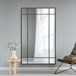 The Fenestra Black Wall Mirror 180 x 110cm - MirrorOutlet - Wilko - thumbnail 3