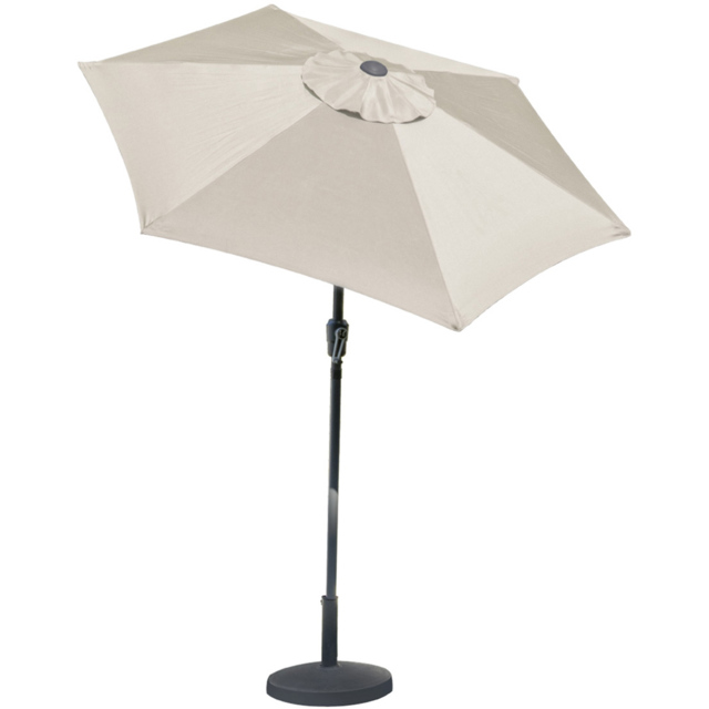 GardenKraft Beige 6 Ribs Crank and Tilt Parasol 2m - Cream - Wilko - image 1
