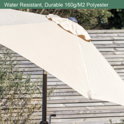 GardenKraft Beige 6 Ribs Crank and Tilt Parasol 2m - Cream - Wilko - thumbnail 5