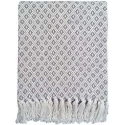 Rapport Home Natural Eden Recycled Cotton Geometric Throw 178 x 254cm - Size: 10 x 254 x 178cm - Cream - Wilko