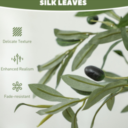HOMCOM Silk Olive Tree Artificial Plant Pot 120cm 2 Pack - Size: 19 x 19 x 80cm - Green - Wilko - thumbnail 6
