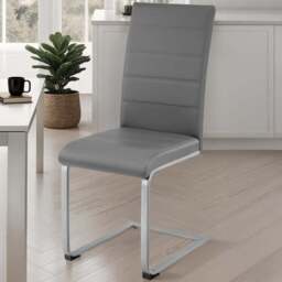 tectake Set of 8 Grey High Backrest Dining Chair - Wilko - thumbnail 1