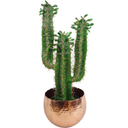 Leaf Hammered Copper Plated Metal Planter 22 x 17cm - Size: 17 x 22 x 22cm - Orange - Wilko - thumbnail 5