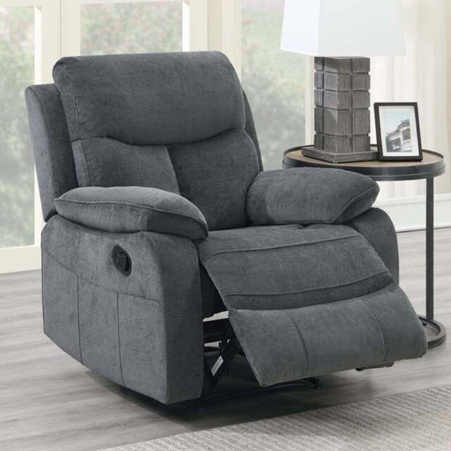 Brooklyn Farah Manual Recliner Chair - Size: Single - Grey - Wilko - image 1