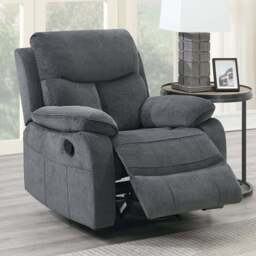 Brooklyn Farah Manual Recliner Chair - Size: Single - Grey - Wilko - thumbnail 1