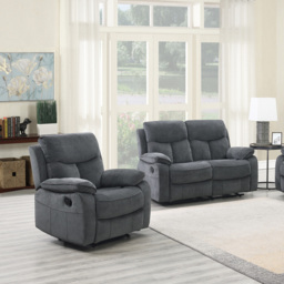 Brooklyn Farah Manual Recliner Chair - Size: Single - Grey - Wilko - thumbnail 3