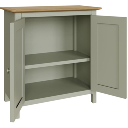 FWStyle Taberno 2 Door Sage Green and Oak Compact Sideboard - Size: 67 x 65 x 33cm - Wilko - thumbnail 5