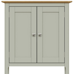 FWStyle Taberno 2 Door Sage Green and Oak Compact Sideboard - Size: 67 x 65 x 33cm - Wilko - thumbnail 4