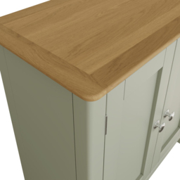 FWStyle Taberno 2 Door Sage Green and Oak Compact Sideboard - Size: 67 x 65 x 33cm - Wilko - thumbnail 6