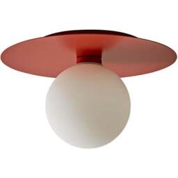 ValueLights Darla Rust Frosted Globe Bathroom Flush Ceiling Light and Bulb - Size: 15 x 25 x 25cm - Orange - Wilko