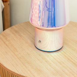 ValueLights Hanya Iridescent Glass Rechargeable LED Portable Table Lamp - Multi - Wilko - thumbnail 5