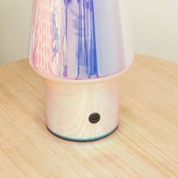ValueLights Hanya Iridescent Glass Rechargeable LED Portable Table Lamp - Multi - Wilko - thumbnail 4