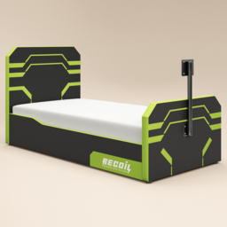 Recoil Alister Single Black and Green Side Lift Ottoman Bed with TV Support - Wilko - thumbnail 3