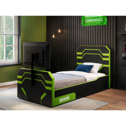 Recoil Alister Single Black and Green Side Lift Ottoman Bed with TV Support - Wilko - thumbnail 5