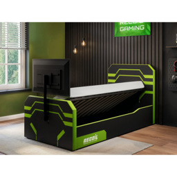 Recoil Alister Single Black and Green Side Lift Ottoman Bed with TV Support - Wilko - thumbnail 6