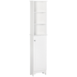 Portland Single Door White Tall Floor Cabinet - Size: 34 x 20 x 165cm - Wilko - thumbnail 3