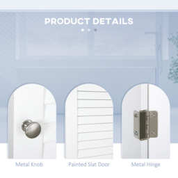 Portland Single Door White Tall Floor Cabinet - Size: 34 x 20 x 165cm - Wilko - thumbnail 7