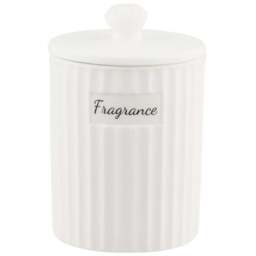 H&O Direct Gardenia Ceramic Soy Wax Scented Candle with Wood Wick - Size: 10.7 x 7.1 x 7.1cm - White - Wilko