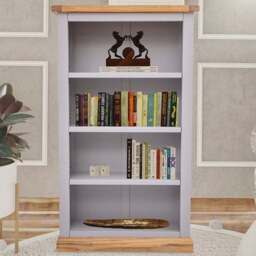 Biccari 4 Shelf Grey Bookcase - Wilko - thumbnail 1