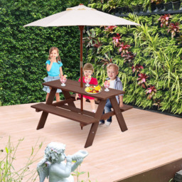 Costway 4 Seater Kids Picnic Table and Bench Set with Umbrella - Multi - Wilko - thumbnail 4