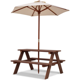 Costway 4 Seater Kids Picnic Table and Bench Set with Umbrella - Multi - Wilko - thumbnail 3