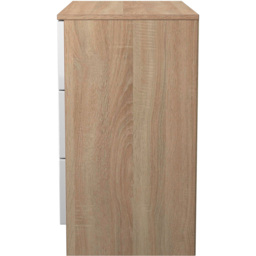 Crowndale Milan 3 Drawer White Gloss and Bardolino Oak Chest of Drawers Ready Assembled - White Gloss & Bardolino Oak - Wilko - thumbnail 7
