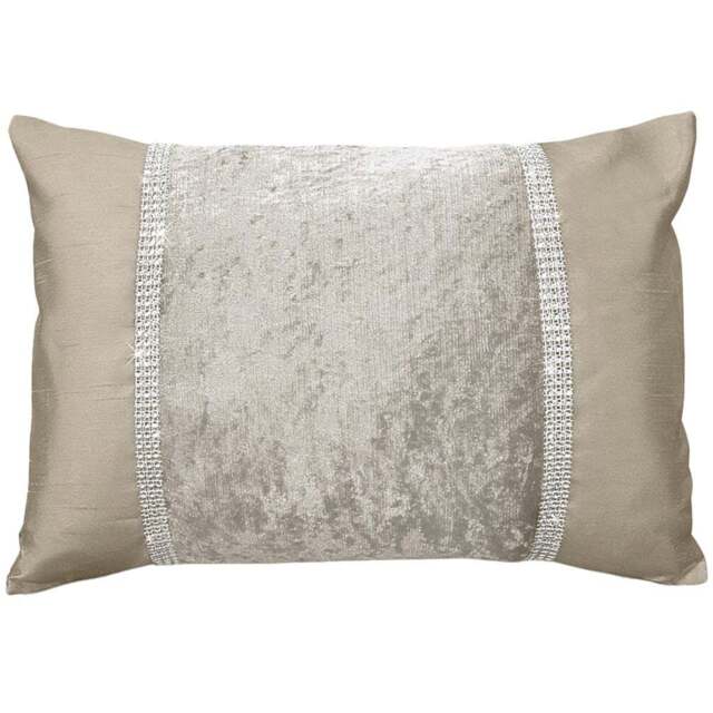 Intimates Topaz Natural Crushed Velvet Boudoir 30 x 40cm - Cream - Wilko - image 1