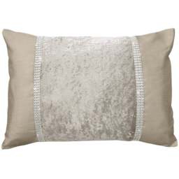 Intimates Topaz Natural Crushed Velvet Boudoir 30 x 40cm - Cream - Wilko