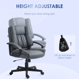 Portland Grey Faux Leather Swivel Office Chair - Size: 67 x 62 x 104cm - Wilko - thumbnail 5
