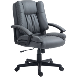 Portland Grey Faux Leather Swivel Office Chair - Size: 67 x 62 x 104cm - Wilko - thumbnail 3