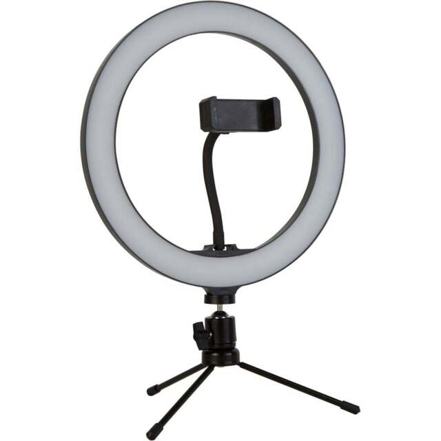 Lighting Collection Round Ring LED Selfie Light - Size: 38 x 26 x 26cm - Black - Wilko - image 1
