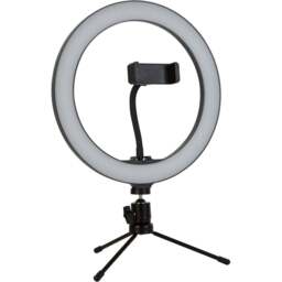 Lighting Collection Round Ring LED Selfie Light - Size: 38 x 26 x 26cm - Black - Wilko