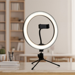 Lighting Collection Round Ring LED Selfie Light - Size: 38 x 26 x 26cm - Black - Wilko - thumbnail 3