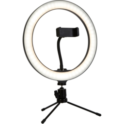 Lighting Collection Round Ring LED Selfie Light - Size: 38 x 26 x 26cm - Black - Wilko - thumbnail 4