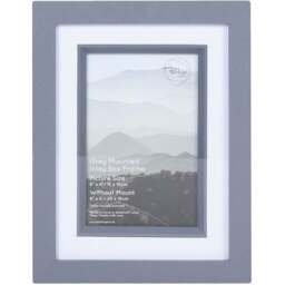 The Port. Co Gallery Inlay Grey Mounted Box Photo Frame 6 x 4 inch - Size: A6 - Wilko