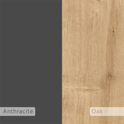 Decortie Elos Single Shelf Oak and Anthracite Modern Left Module Bedside Table - Multi - Wilko - thumbnail 5
