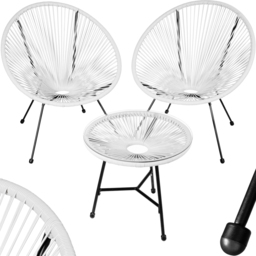 tectake Retro Acapulco 2 Seater White Table and Santana Chairs Set - Wilko - thumbnail 3