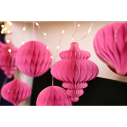 The Seasonal Gift Co Hot Pink Paper Bauble with Gold Edge 3 Pack - Wilko - thumbnail 5