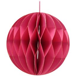 The Seasonal Gift Co Hot Pink Paper Bauble with Gold Edge 3 Pack - Wilko - thumbnail 4