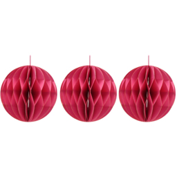 The Seasonal Gift Co Hot Pink Paper Bauble with Gold Edge 3 Pack - Wilko - thumbnail 1