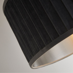 Lighting Collection Grey Metallic Silver Inner Pleated Velvet Shade - Size: 20 x 30 x 30cm - Wilko - thumbnail 5
