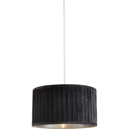 Lighting Collection Grey Metallic Silver Inner Pleated Velvet Shade - Size: 20 x 30 x 30cm - Wilko - thumbnail 4