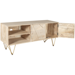 Brooklyn Huyen 2 Door 2 Shelf Light Gold Plasma TV Unit - Brown - Wilko - thumbnail 5